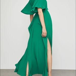 Green Cape Sleeve Maxi Dress Worn One 